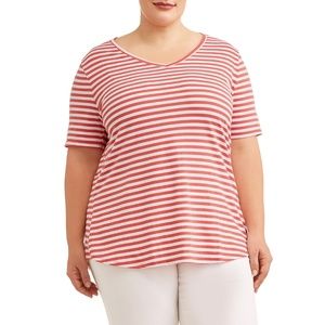 Striped Tee Shirt Plus Size Sz 0X 14W NWOT